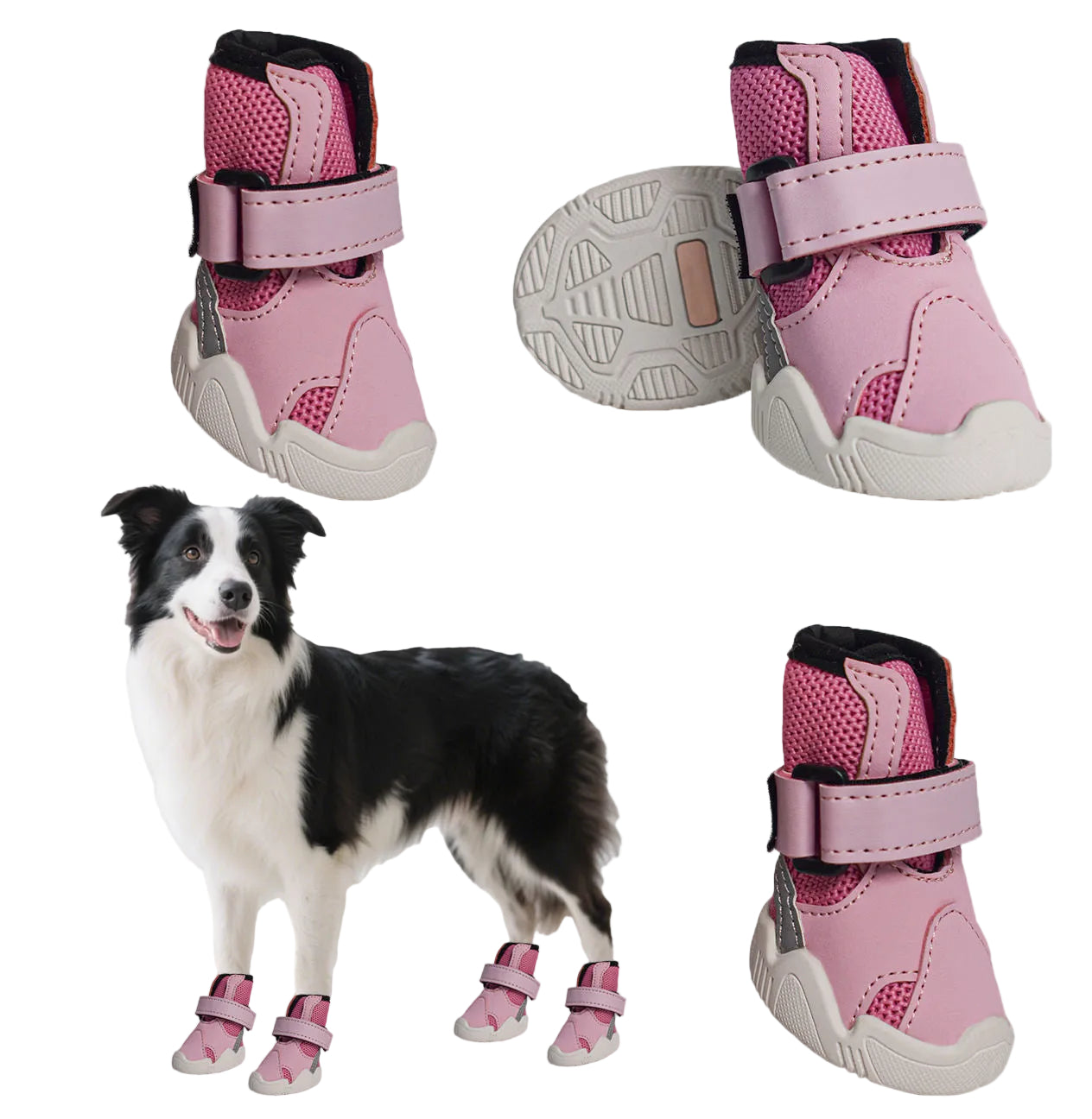 Durable Dog Shoes with Microfiber and Rubber Soles
