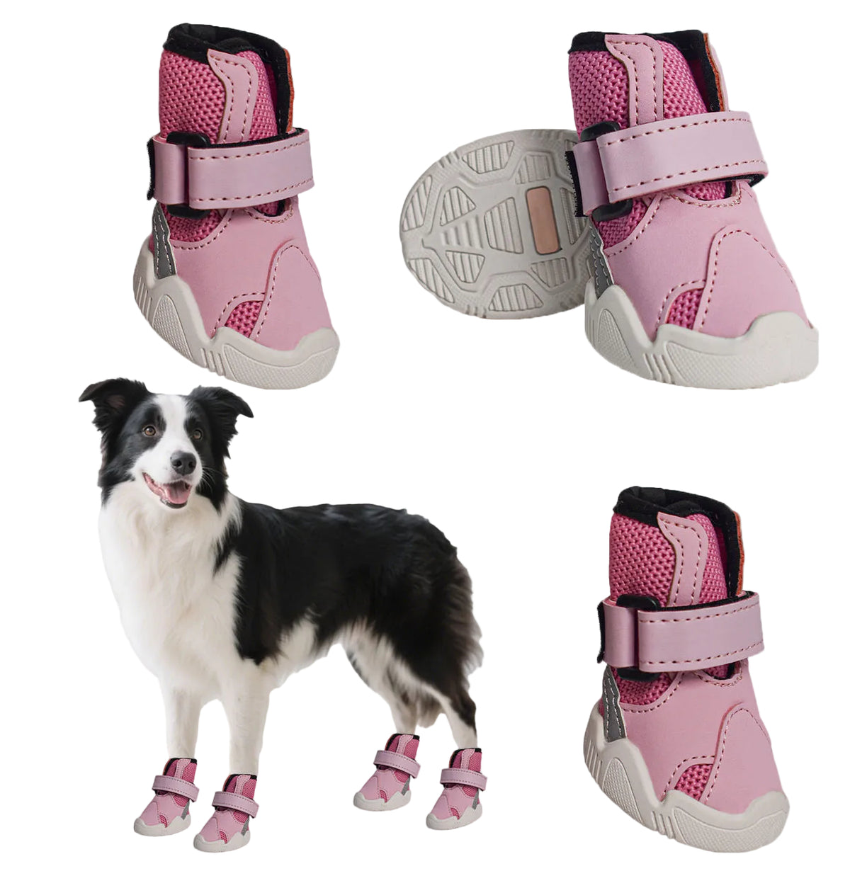 Durable Dog Shoes with Microfiber and Rubber Soles
